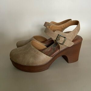 boc Tan Platform Mules with Buckle